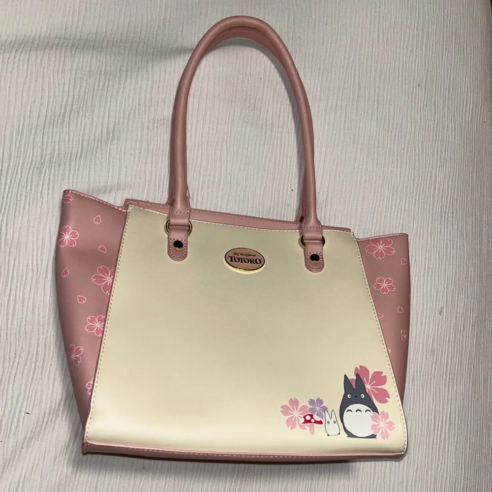 Totoro Pink and Cream Shoulder Bag. - Picture 1 of 5